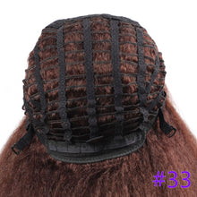 Load image into Gallery viewer, Long Kinky Straight Synthetic Wigs for Black Women Black Brown Blonde Ginger Red White Hair Afro Wigs Synthetic Hair  Wigs For Black Women Cosplay Wigs For Women
