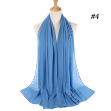 Load image into Gallery viewer, Long Lightweight Soft Solid Color Chiffon Scarfs Muslim Headscarf Hijab Scarf Shawls Wraps Hijab For Women 70*180cm
