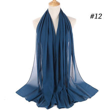 Load image into Gallery viewer, Long Lightweight Soft Solid Color Chiffon Scarfs Muslim Headscarf Hijab Scarf Shawls Wraps Hijab For Women 70*180cm
