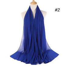 Load image into Gallery viewer, Long Lightweight Soft Solid Color Chiffon Scarfs Muslim Headscarf Hijab Scarf Shawls Wraps Hijab For Women 70*180cm
