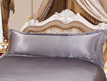 Load image into Gallery viewer, Long Pillowcase Brown Solid Pillow Case Cover Silk Satin Fabric Pillow Cover Soft Grey Satin Body Pillow Pillowcase Silky Long Pillow Case Home Textile For Bedroom
