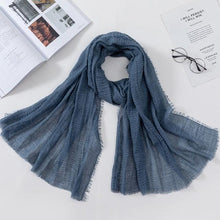 Load image into Gallery viewer, Long Soft Cotton Lightweight Crinkle Hijab Scarf Elegant Headscarf Head Wrap Islamic Head Wraps Hijab For Women 70*175cm
