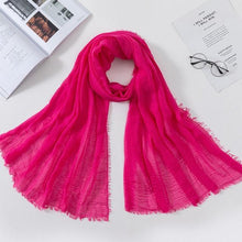 Load image into Gallery viewer, Long Soft Cotton Lightweight Crinkle Hijab Scarf Elegant Headscarf Head Wrap Islamic Head Wraps Hijab For Women 70*175cm
