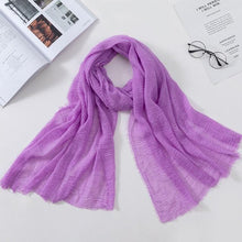 Load image into Gallery viewer, Long Soft Cotton Lightweight Crinkle Hijab Scarf Elegant Headscarf Head Wrap Islamic Head Wraps Hijab For Women 70*175cm
