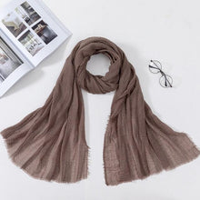 Load image into Gallery viewer, Long Soft Cotton Lightweight Crinkle Hijab Scarf Elegant Headscarf Head Wrap Islamic Head Wraps Hijab For Women 70*175cm
