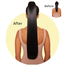 Load image into Gallery viewer, Long Straight Synthetic Hairpiece Ponytail Hair Natural Wrap Around Ponytail Chip in Hair Extensions Pony Tail Wig Synthetic Long Pony Tail Natural Black Comb In Ponytail Hair Pieces For Women
