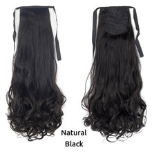 Load image into Gallery viewer, Long Straight Synthetic Hairpiece Ponytail Hair Natural Wrap Around Ponytail Chip in Hair Extensions Pony Tail Wig Synthetic Long Pony Tail Natural Black Comb In Ponytail Hair Pieces For Women

