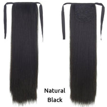 Load image into Gallery viewer, Long Straight Synthetic Hairpiece Ponytail Hair Natural Wrap Around Ponytail Chip in Hair Extensions Pony Tail Wig Synthetic Long Pony Tail Natural Black Comb In Ponytail Hair Pieces For Women
