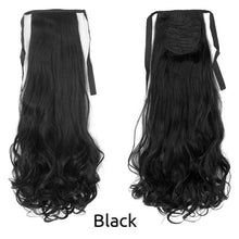 Load image into Gallery viewer, Long Straight Synthetic Hairpiece Ponytail Hair Natural Wrap Around Ponytail Chip in Hair Extensions Pony Tail Wig Synthetic Long Pony Tail Natural Black Comb In Ponytail Hair Pieces For Women
