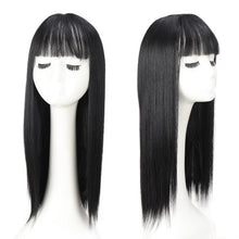 Load image into Gallery viewer, Long Straight With Bangs Synthetic Wigs For Black/White Women Natural Black Brown Gray Heat Resistant Fiber Hair Wigs For Black Women Cosplay Wigs For Women Gifts for Girlfriends
