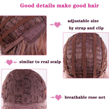 Load image into Gallery viewer, Long Straight With Bangs Synthetic Wigs For Black/White Women Natural Black Brown Gray Heat Resistant Fiber Hair Wigs For Black Women Cosplay Wigs For Women Gifts for Girlfriends
