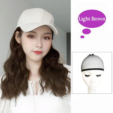 Load image into Gallery viewer, Long Synthetic Baseball Cap Hair Wig Natural Black Cap Hair Extensions Natural Corn Whisker wig Wave Wigs Hat Wig Adjustable Wigs For Black Women Cosplay Wigs For Women

