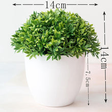 Load image into Gallery viewer, Love Art Set of 6 Small Artificial Decor Bonsai Potted Plastic Fake Flowers for Home Garden Office Desk Wall Book Shelf Decor Room Hotel  Decor
