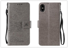Load image into Gallery viewer, Love Couple Leather Case For iPhone 12 11 Pro  mini Phone Flip Wallet Soft Cover Shockproof Floral Cute Modern Leather Wallet Phone Case For iPhone
