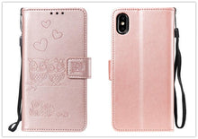 Load image into Gallery viewer, Love Couple Leather Case For iPhone 12 11 Pro  mini Phone Flip Wallet Soft Cover Shockproof Floral Cute Modern Leather Wallet Phone Case For iPhone
