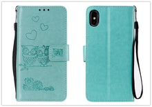 Load image into Gallery viewer, Love Couple Leather Case For iPhone 12 11 Pro  mini Phone Flip Wallet Soft Cover Shockproof Floral Cute Modern Leather Wallet Phone Case For iPhone
