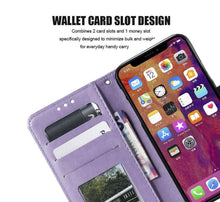 Load image into Gallery viewer, Love Couple Leather Case For iPhone 12 11 Pro  mini Phone Flip Wallet Soft Cover Shockproof Floral Cute Modern Leather Wallet Phone Case For iPhone
