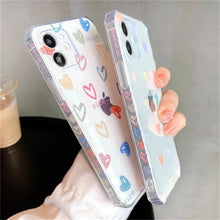 Load image into Gallery viewer, Love Heart Transparent Shockproof Phone Case For iPhone 12 11 Pro Max 7 8 Plus X XS Max XR Lens Protection Soft Cover Love Heart Pattern Soft Flexible Ultra-thin Shockproof Cover Women Girls Phone Case
