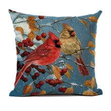 Load image into Gallery viewer, Lovely Bird Polyester Cotton Cushion Cover Bird On The Tree Accent Decorative Throw Pillow Case Hand Painted Cushion Cover Cute Bird Pillow Shells Flower Pattern Pillow Covers Decorative For Sofa Bed Living Room Luxury New Stylish Pillows 45x45cm
