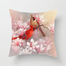 Load image into Gallery viewer, Lovely Bird Polyester Cotton Cushion Cover Bird On The Tree Accent Decorative Throw Pillow Case Hand Painted Cushion Cover Cute Bird Pillow Shells Flower Pattern Pillow Covers Decorative For Sofa Bed Living Room Luxury New Stylish Pillows 45x45cm
