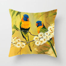 Load image into Gallery viewer, Lovely Bird Polyester Cotton Cushion Cover Bird On The Tree Accent Decorative Throw Pillow Case Hand Painted Cushion Cover Cute Bird Pillow Shells Flower Pattern Pillow Covers Decorative For Sofa Bed Living Room Luxury New Stylish Pillows 45x45cm

