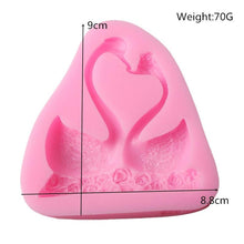 Load image into Gallery viewer, Lovely Couple Swan Shape Silicone Mold  Fondant Chocolate Resin Aroma Stone Soap Mold For Pastry Cup Cake Decorating Kitchen Tool Swan Silicone Fondant Molds Swan Couple Chocolate Mold
