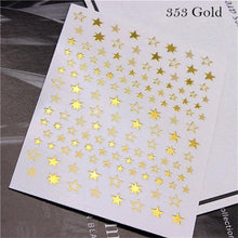 Load image into Gallery viewer, Lovely Stars Geometry 3D Nails Art Sticker Gold Silver Rose gold Ornaments self-Adhesive Sliders Manicure Accessories Decoration for Women Girls Art Stickers Decal Decoration Metallic Curve Strip Line Nail
