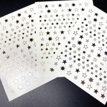 Load image into Gallery viewer, Lovely Stars Geometry 3D Nails Art Sticker Gold Silver Rose gold Ornaments self-Adhesive Sliders Manicure Accessories Decoration for Women Girls Art Stickers Decal Decoration Metallic Curve Strip Line Nail
