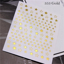 Load image into Gallery viewer, Lovely Stars Geometry 3D Nails Art Sticker Gold Silver Rose gold Ornaments self-Adhesive Sliders Manicure Accessories Decoration for Women Girls Art Stickers Decal Decoration Metallic Curve Strip Line Nail
