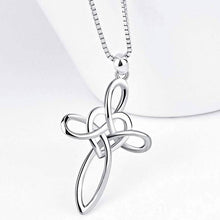 Load image into Gallery viewer, Lovely Sterling Silver Cross Pendant Necklace
