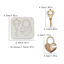 Load image into Gallery viewer, Loving Heart Lock Key Silicone Mold For Chocolate Candy Cake Decoration Plaster Ornaments Fondant Mould Kitchenware Baking Heart Lock Key Silicone Mold
