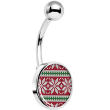 Load image into Gallery viewer, Red Green Christmas Sweater Belly Ring
