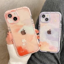 Load image into Gallery viewer, Luminous Art Abstract Phone Case For iPhone 13 12 11 Pro Max Transparent Silicone Shockproof Bumper Cover  Floral Girly Transparent Phone Case Glow In Dark iphone case
