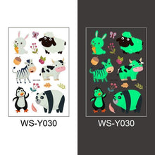 Load image into Gallery viewer, Luminous Tattoo Stickers Temporary Animal Tattoos Glow Paste on Face Arm Leg Fluorescent Waterproof Fake Tattoo For Kids Girls
