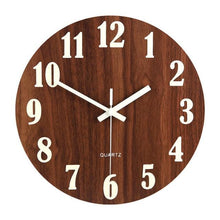 Load image into Gallery viewer, Luminous Wall Clock Silent Non-Ticking Quartz Wall Clocks Large Luminous Function Numbers and Hands Battery Operated Decorative Wall Clock for Office 12 Inch Wooden Silent Non-Ticking Kitchen Wall Clocks With Night Lights For Indoor/Outdoor Living Room
