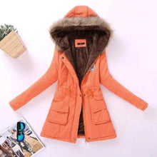 Load image into Gallery viewer, Luxurious Autumn Winter Women Cotton Jacket Padded Casual Slim Coat Emboridery Hooded Size 3XL Wadded Overcoat
