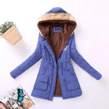 Load image into Gallery viewer, Luxurious Autumn Winter Women Cotton Jacket Padded Casual Slim Coat Emboridery Hooded Size 3XL Wadded Overcoat
