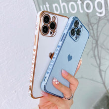 Load image into Gallery viewer, Luxurious Heart Soft Anti-Scratch Full Lens Protection Silicone Girls Shockproof Phone Case for iPhone Phone Case For iPhone 14 13 12 Pro 12Mini Soft Women Elegant Love Heart Shockproof Bumper Phone Case
