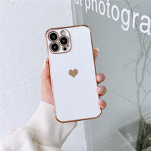 Load image into Gallery viewer, Luxurious Heart Soft Anti-Scratch Full Lens Protection Silicone Girls Shockproof Phone Case for iPhone Phone Case For iPhone 14 13 12 Pro 12Mini Soft Women Elegant Love Heart Shockproof Bumper Phone Case
