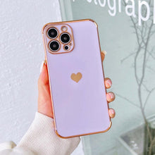 Load image into Gallery viewer, Luxurious Heart Soft Anti-Scratch Full Lens Protection Silicone Girls Shockproof Phone Case for iPhone Phone Case For iPhone 14 13 12 Pro 12Mini Soft Women Elegant Love Heart Shockproof Bumper Phone Case
