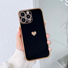 Load image into Gallery viewer, Luxurious Heart Soft Anti-Scratch Full Lens Protection Silicone Girls Shockproof Phone Case for iPhone Phone Case For iPhone 14 13 12 Pro 12Mini Soft Women Elegant Love Heart Shockproof Bumper Phone Case
