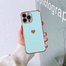Load image into Gallery viewer, Luxurious Heart Soft Anti-Scratch Full Lens Protection Silicone Girls Shockproof Phone Case for iPhone Phone Case For iPhone 14 13 12 Pro 12Mini Soft Women Elegant Love Heart Shockproof Bumper Phone Case
