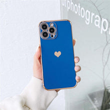 Load image into Gallery viewer, Luxurious Heart Soft Anti-Scratch Full Lens Protection Silicone Girls Shockproof Phone Case for iPhone Phone Case For iPhone 14 13 12 Pro 12Mini Soft Women Elegant Love Heart Shockproof Bumper Phone Case
