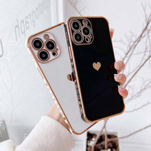 Load image into Gallery viewer, Luxurious Heart Soft Anti-Scratch Full Lens Protection Silicone Girls Shockproof Phone Case for iPhone Phone Case For iPhone 14 13 12 Pro 12Mini Soft Women Elegant Love Heart Shockproof Bumper Phone Case

