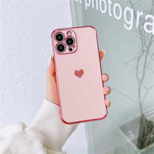 Load image into Gallery viewer, Luxurious Heart Soft Anti-Scratch Full Lens Protection Silicone Girls Shockproof Phone Case for iPhone Phone Case For iPhone 14 13 12 Pro 12Mini Soft Women Elegant Love Heart Shockproof Bumper Phone Case
