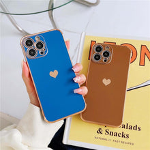 Load image into Gallery viewer, Luxurious Heart Soft Anti-Scratch Full Lens Protection Silicone Girls Shockproof Phone Case for iPhone Phone Case For iPhone 14 13 12 Pro 12Mini Soft Women Elegant Love Heart Shockproof Bumper Phone Case
