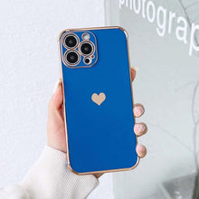 Load image into Gallery viewer, Luxurious Heart Soft Anti-Scratch Full Lens Protection Silicone Girls Shockproof Phone Case for iPhone Phone Case For iPhone 14 13 12 Pro 12Mini Soft Women Elegant Love Heart Shockproof Bumper Phone Case
