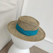 Load image into Gallery viewer, Luxurious New Handmade Straw Beach Hat For Women Summer Hat Luxury Cap Fashion Straw Hat Flat Sun Protection Hats Beautiful Unique Design 55-60cm
