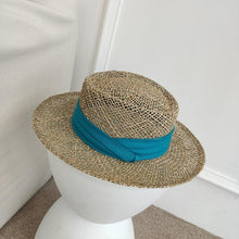 Load image into Gallery viewer, Luxurious New Handmade Straw Beach Hat For Women Summer Hat Luxury Cap Fashion Straw Hat Flat Sun Protection Hats Beautiful Unique Design 55-60cm
