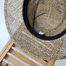 Load image into Gallery viewer, Luxurious New Handmade Straw Beach Hat For Women Summer Hat Luxury Cap Fashion Straw Hat Flat Sun Protection Hats Beautiful Unique Design 55-60cm

